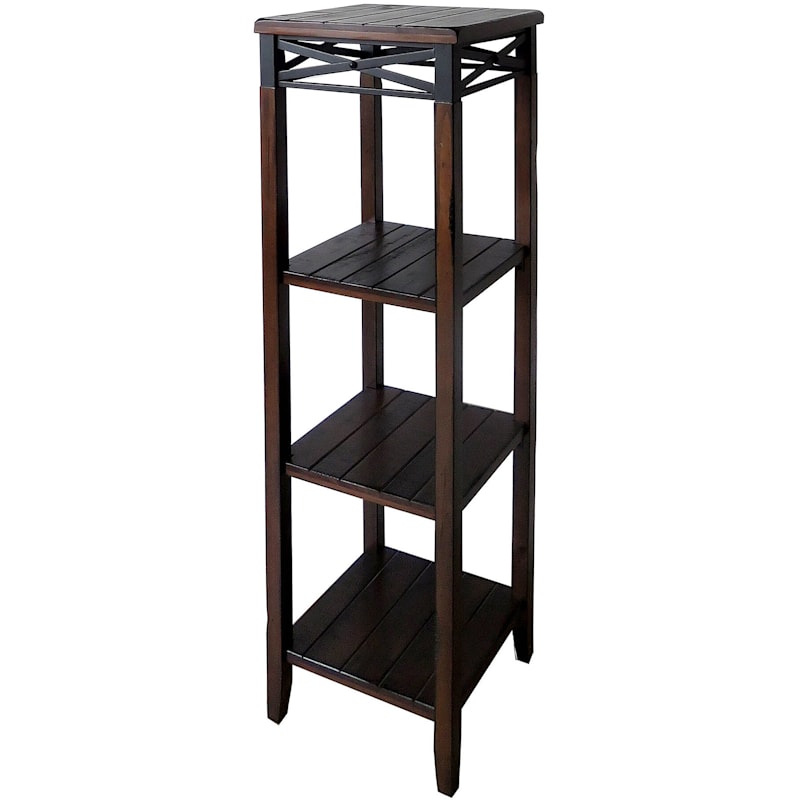 Wood & Metal X Band Plant Stand