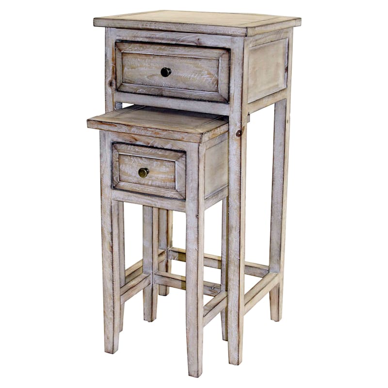 1 Drawer Accent Table Rustic Small, Small Rustic Side Table With Drawers
