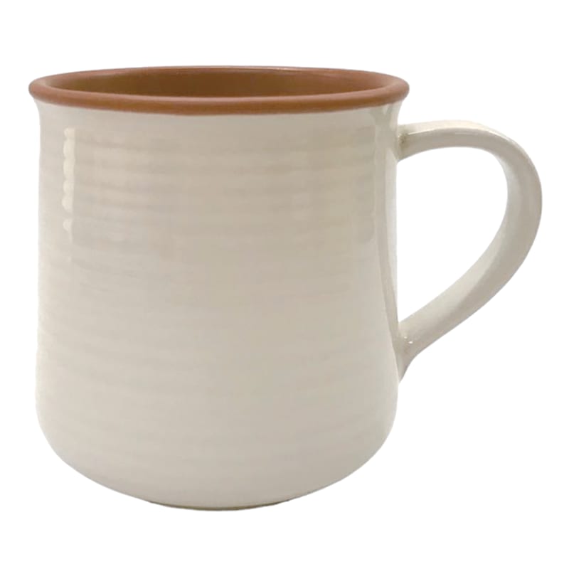 White Garland Enamel Mug With Handle Perfect For Christmas Coffee