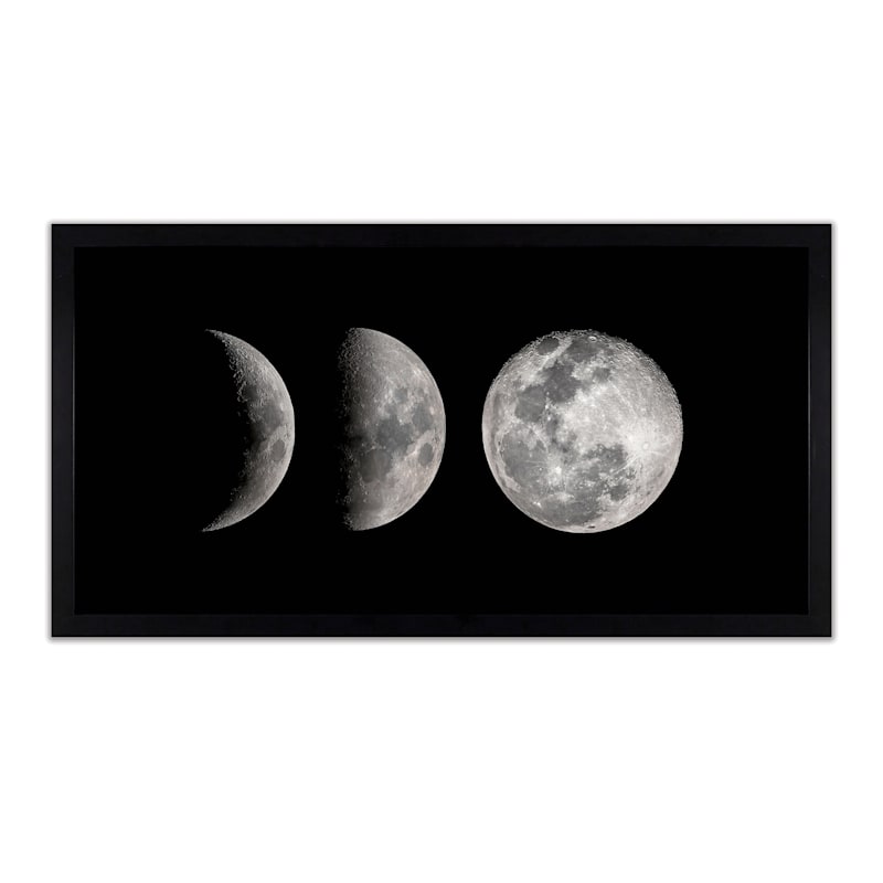 12X24 Moon Phases Art Framed/Glass