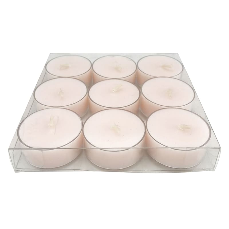 9-Pack Pink Unscented Tealight Candles