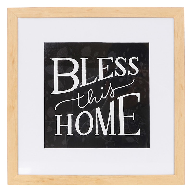 Framed Bless This Home Wall Sign, 12"