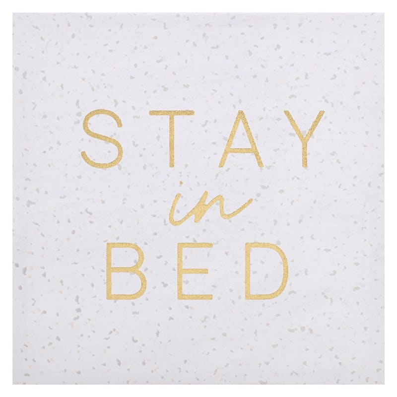 Stay in Bed Canvas Wall Sign, 12"
