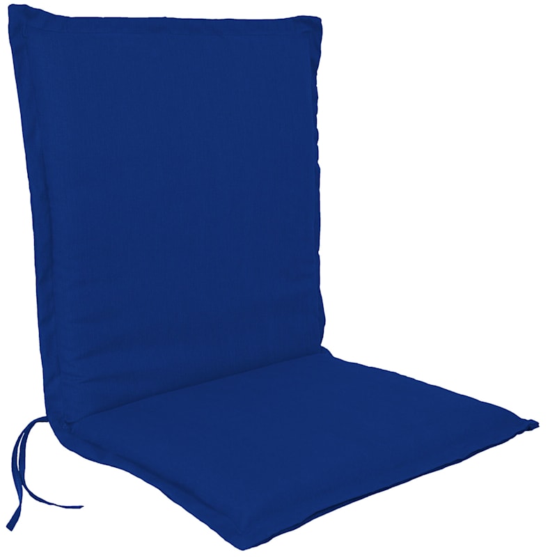 Cobalt Blue Canvas Outdoor Chair Cushion with Flange