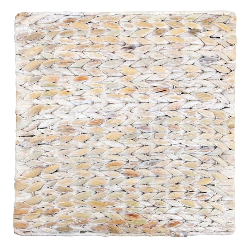 Honeybloom Woven Natural Square Placemat, White