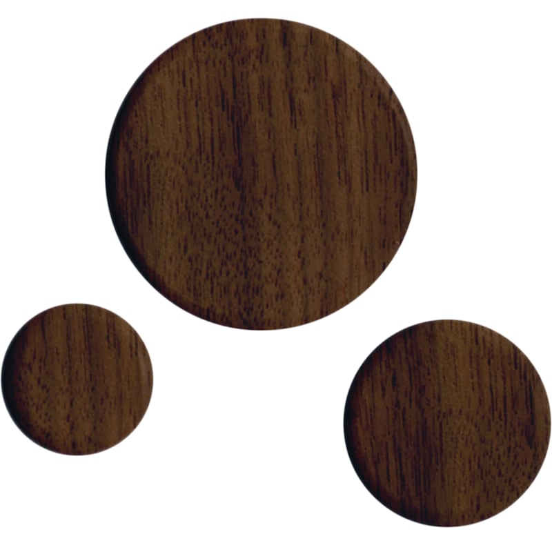 3-Pack Wood Wall Knobs With Walnut Finish 3 4 And 6 Included