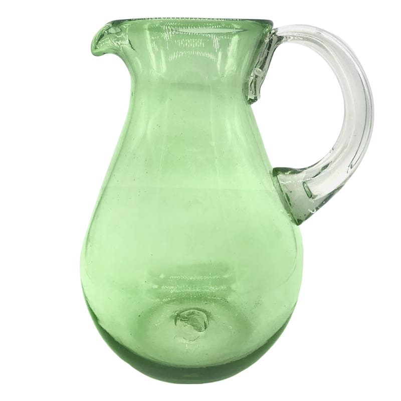 Recycled Glass Pitcher Green Clear
