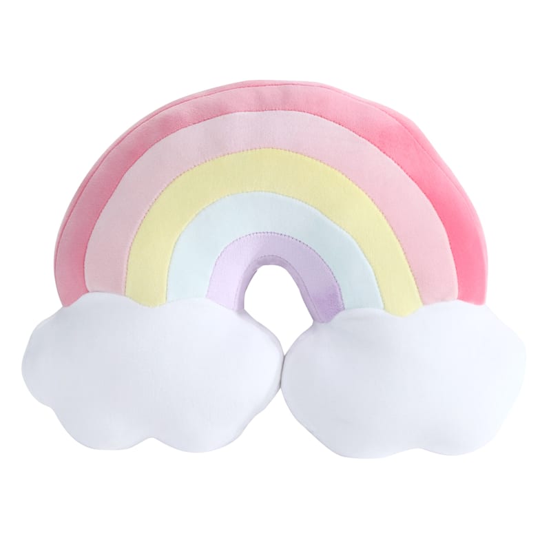 Plush Rainbow & Clouds Throw Pillow, 12x16