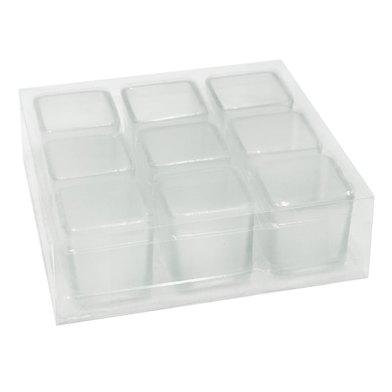 Set 9 Frosted Square Tealight Holder