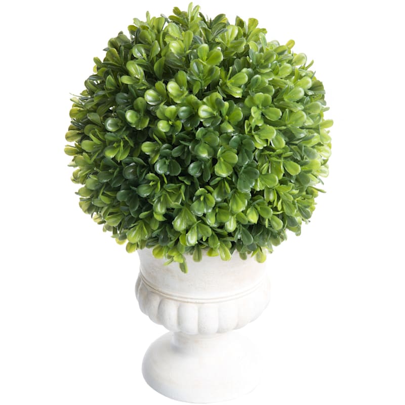 Faux Boxwood Topiary Ball Plant, 11"