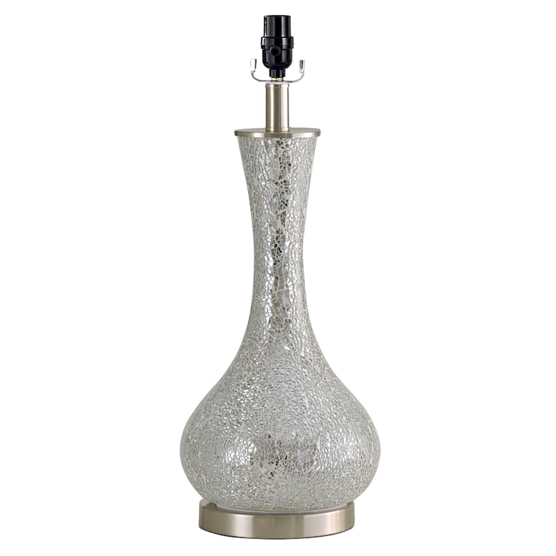 Silver Mosaic Table Lamp, 21"