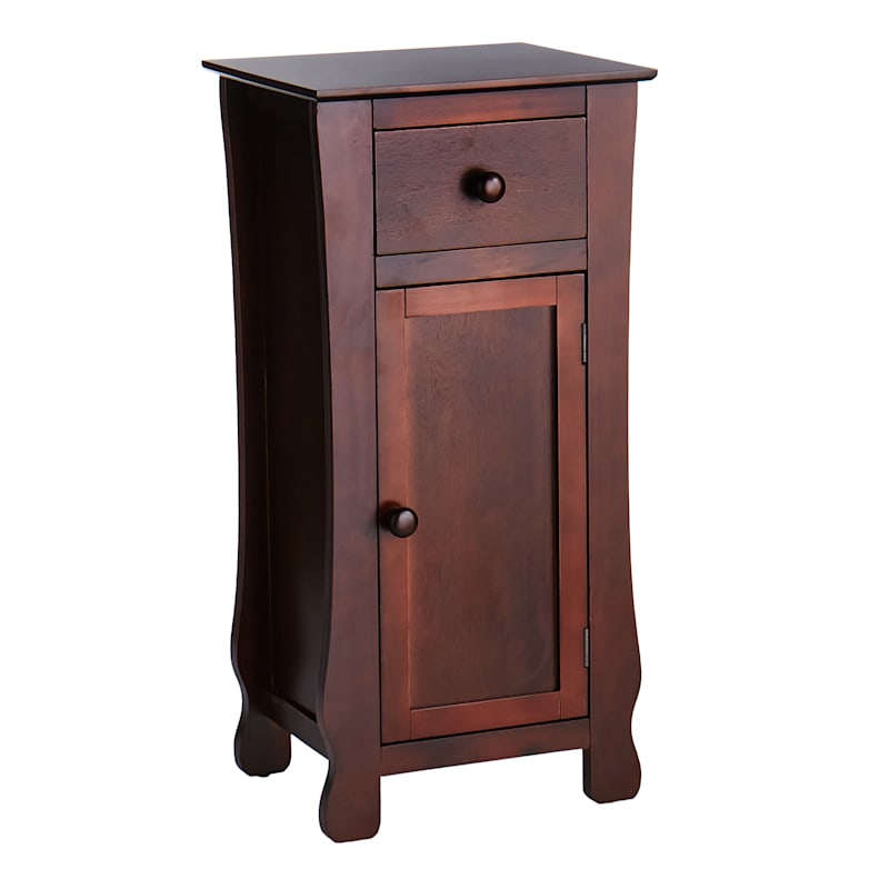 Theodore Dark Brown 1-Drawer Cabinet End Table, 29"