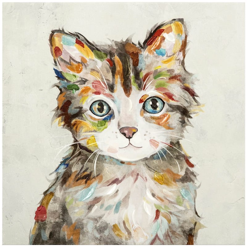 Kitten Portrait Canvas Wall Art, 12"