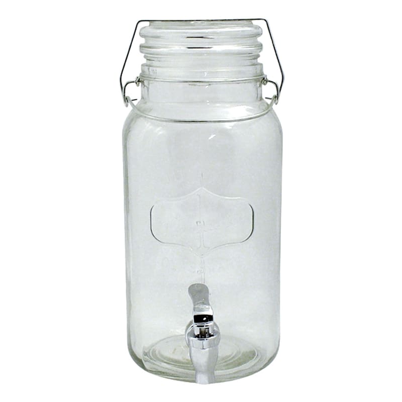 1-Gallon Lancaster Glass Beverage Dispenser with Hermetic Lid