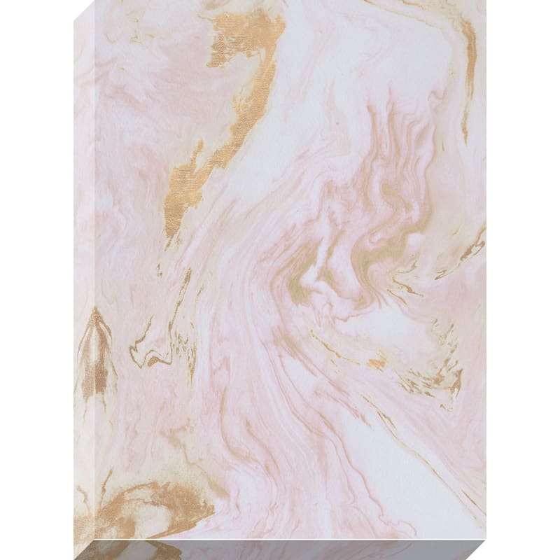 36x40 Rose Gold Marble Canvas Enhanced With Foil At Home - Rose Gold Foil Wall Art
