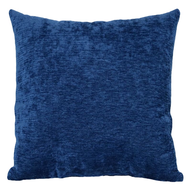 Reese Navy Chenille Throw Pillow, 18"