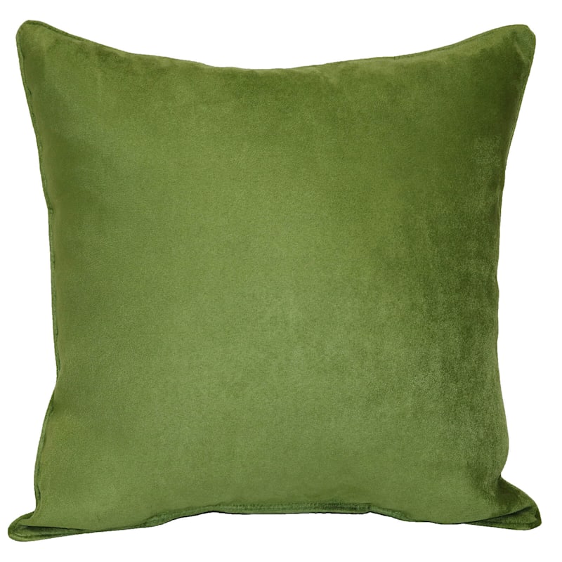 Turtle Green Heavy Faux Suede Oversized Throw Pillow, 24"