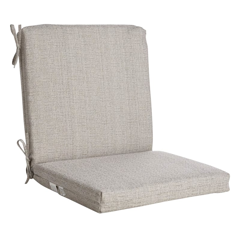 Fiddlestix Light Gray Premium Outdoor Hinged Chair Cushion