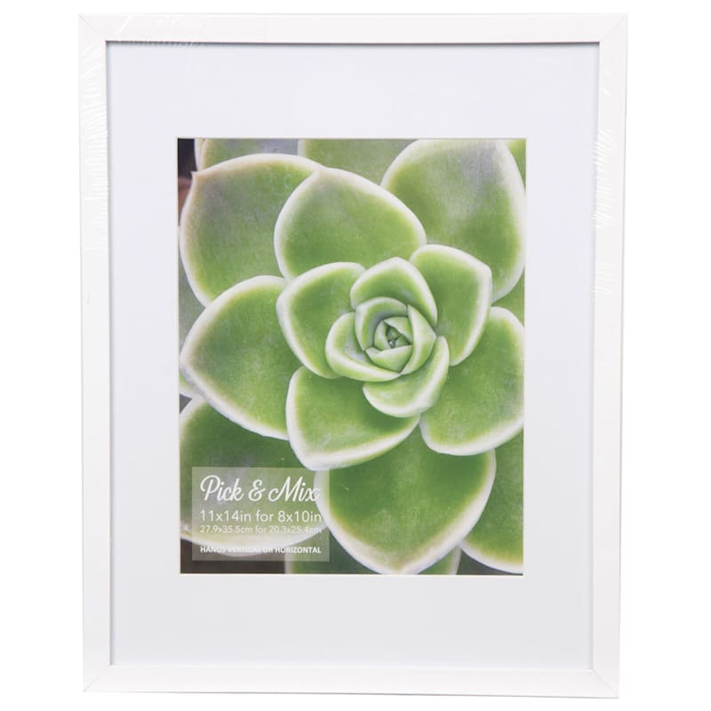 Pick & Mix 11x14 Matted To 8x10 Linear Photo Frame, White