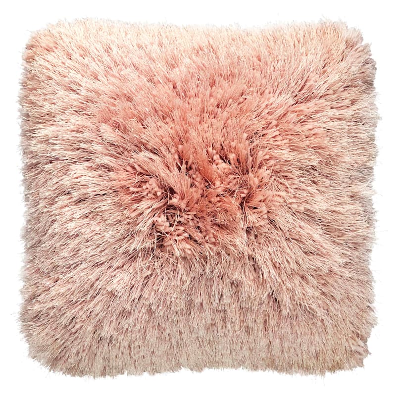 Pink shag store pillow
