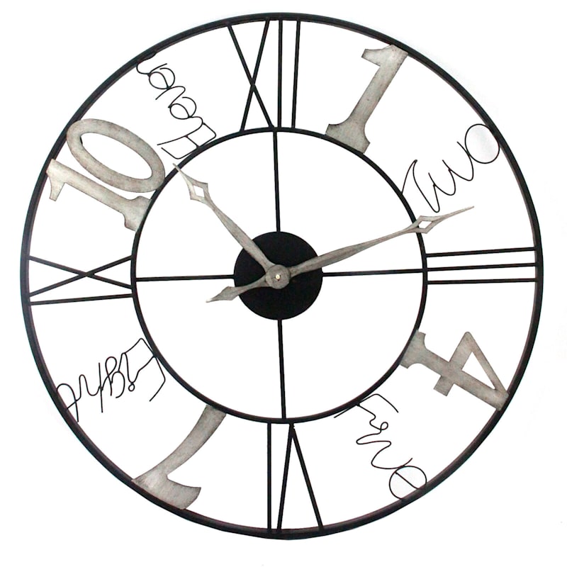 Round Metal Wall Clock, 31"