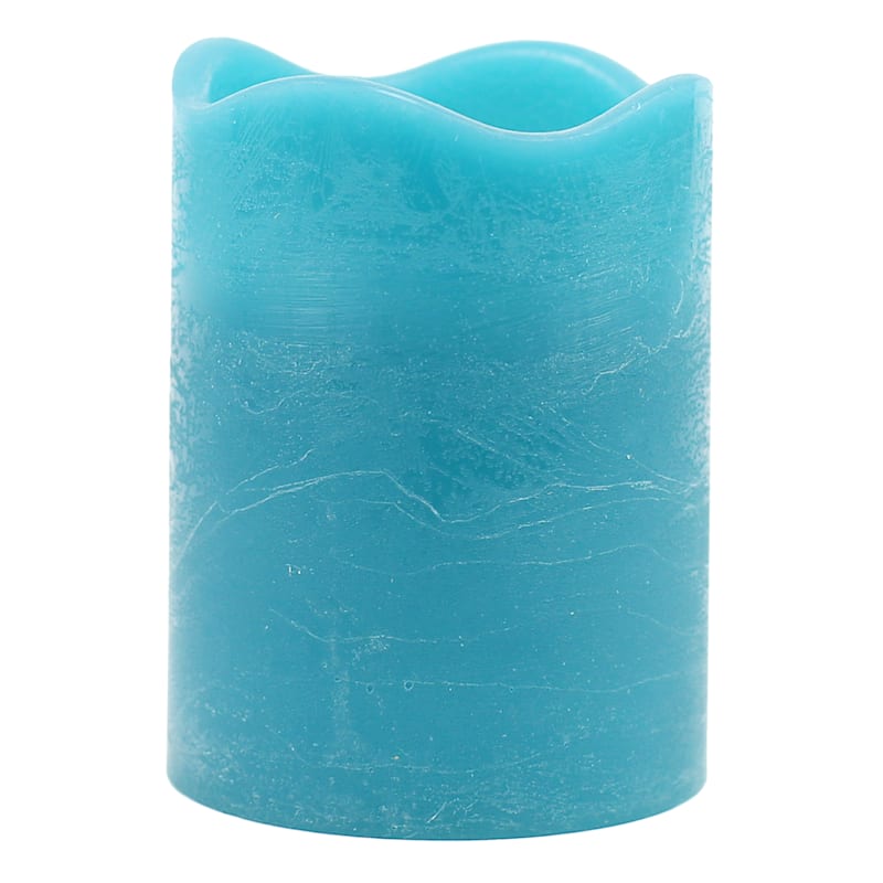 3X4 Led Wax Candle With 6 Hour Timer Blue