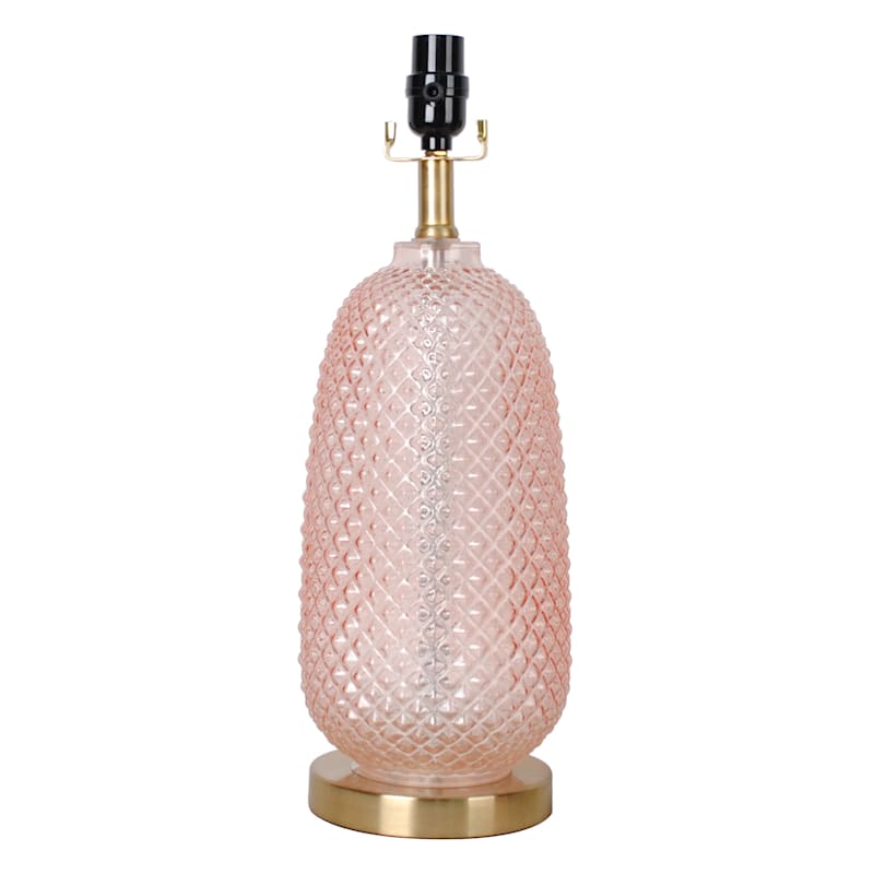 Grace Mitchell Pink Textured Glass Table Lamp, 19"