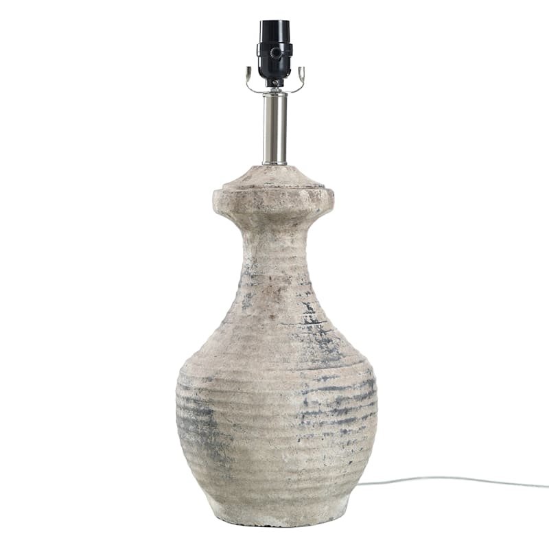 Found & Fable Distressed Grey Concrete Table Lamp, 21"