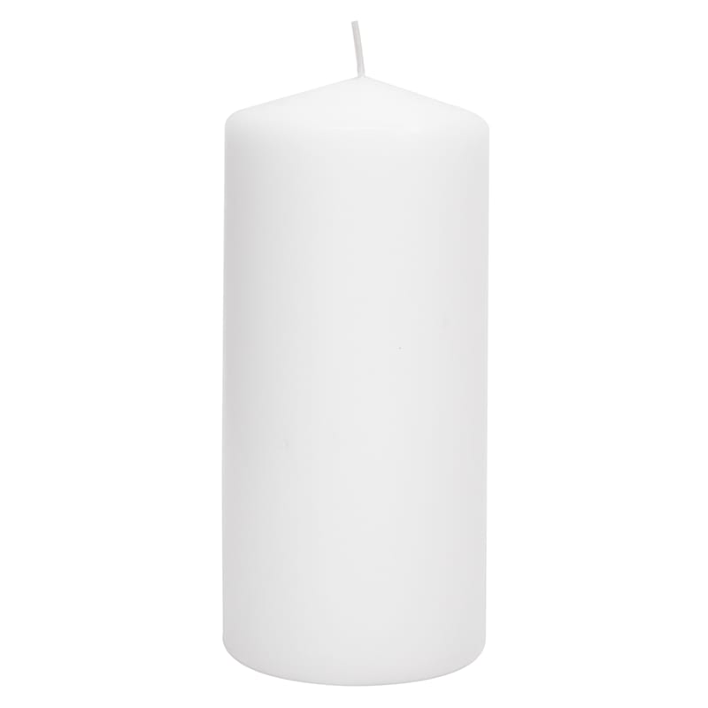 White Unscented Overdip Pillar Candle, 6"