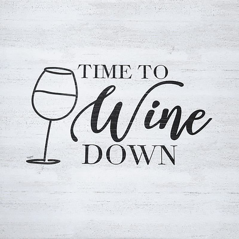 Time to Wine down Canvas Wall Art, 12"