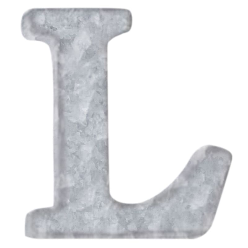 12" Galvanized Metal Monogram Wall Art, L