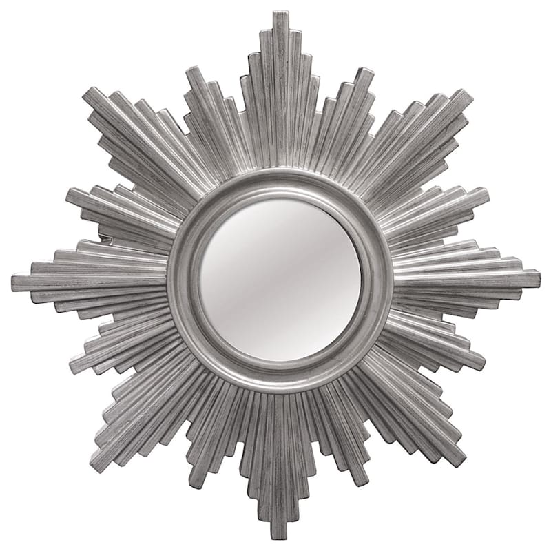 Sunburst shop mirror silver