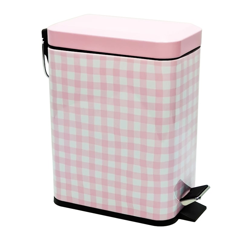 Pink Gingham Step Can