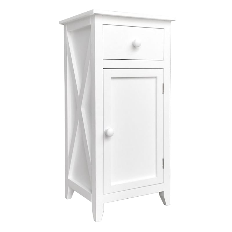 White One Drawer X-Side Cabinet