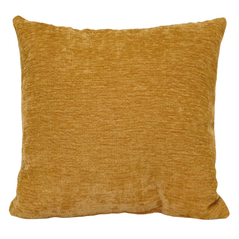 Reese Gold Chenille Throw Pillow, 18"