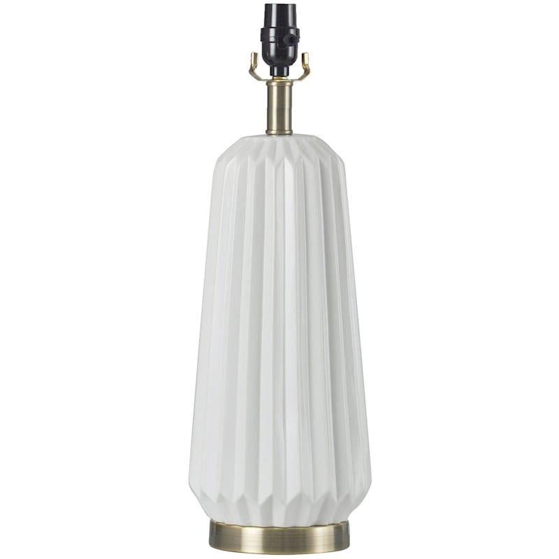 White Ceramic Table Lamp, 21"