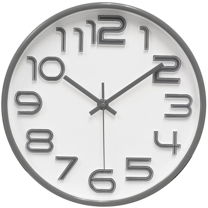 Grey Accent Wall Clock, 10"