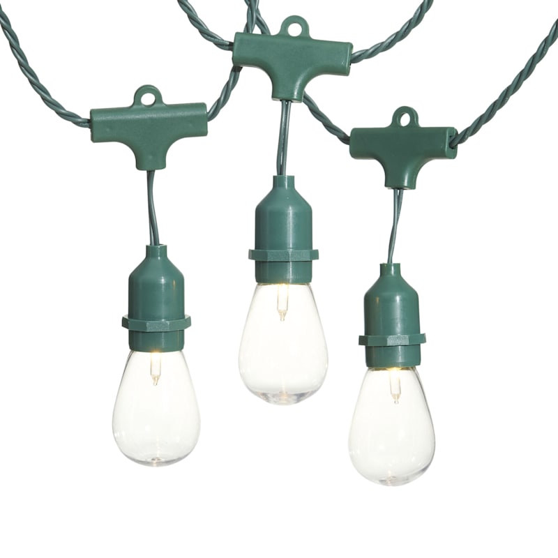 30-Count Edison String Light Set, Green Wire
