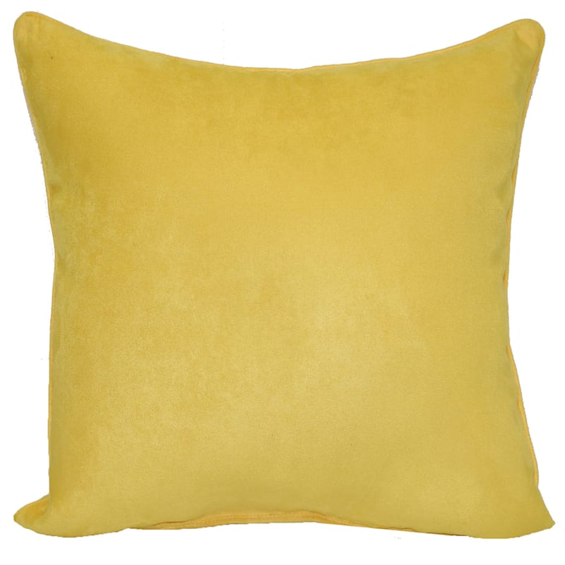 Yellow Heavy Faux Suede Oversized Throw Pillow, 24"