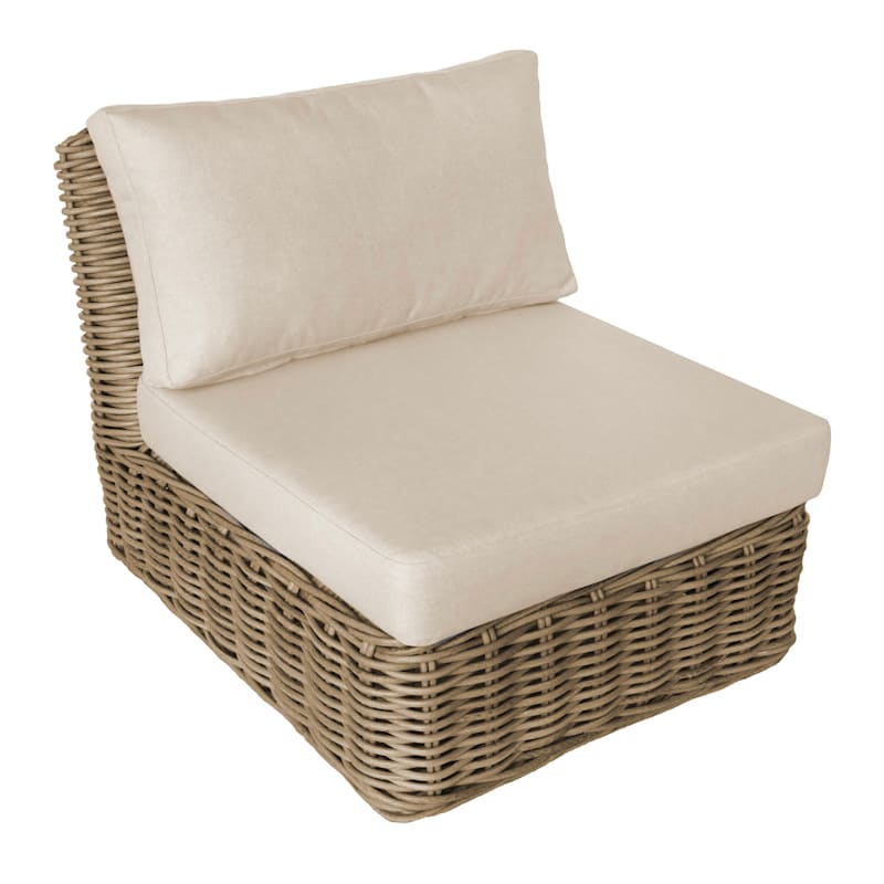 Set Of 2 Hamptons All Weather Wicker Armless Outdoor Chair With Cushion At Home - Outdoor Furniture In Gilbert Az