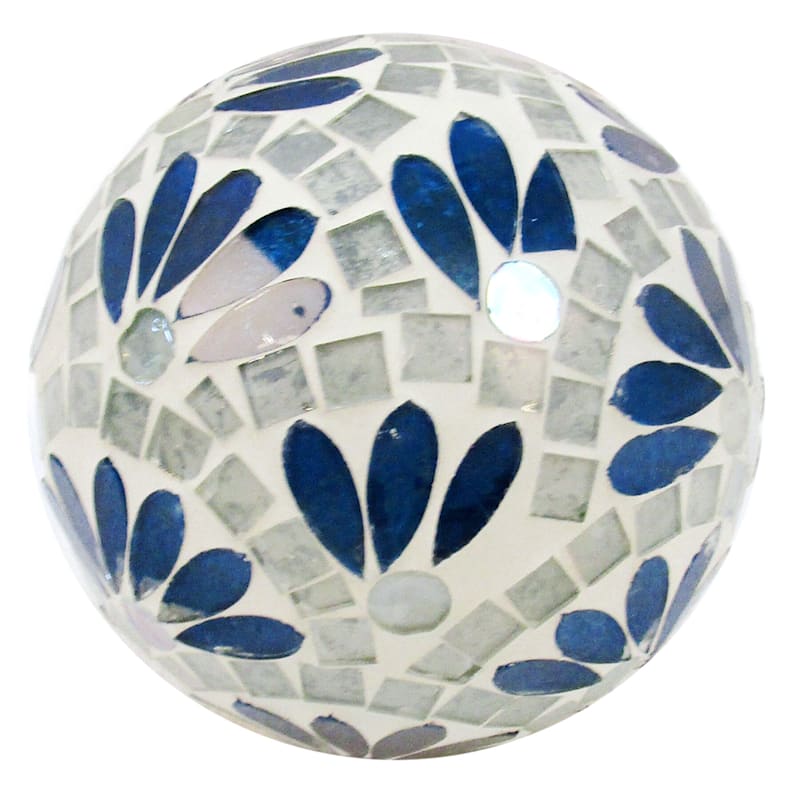 Tracey Boyd Blue Mosaic Orb Decor, 4"