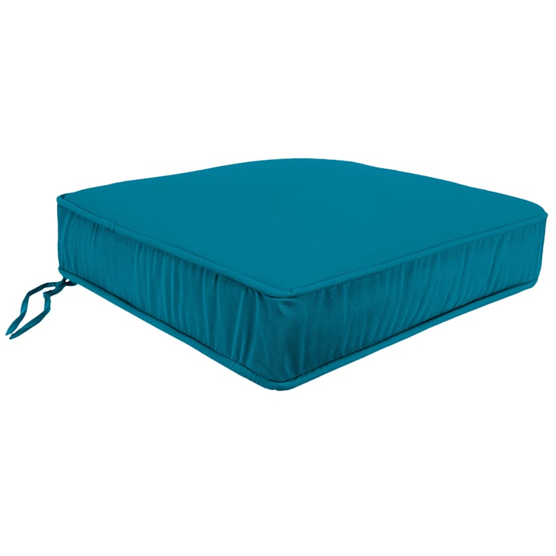 Turquoise Canvas Outdoor Gusseted Deep Seat Cushion