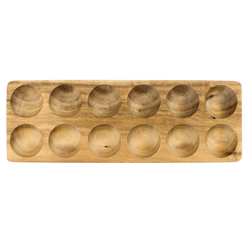 Acacia Wood Egg Holder Will Hold 12 Eggs