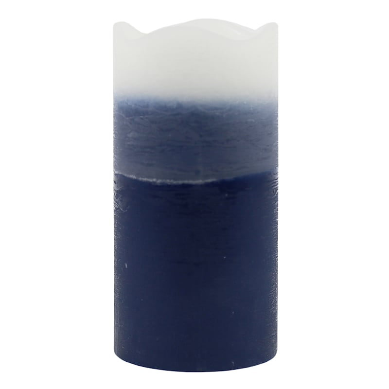 3X6 Led Wax Candle With 6 Hour Timer Dark Blue Ombre