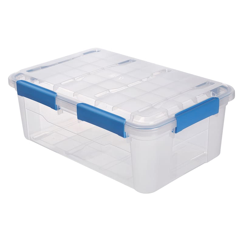 Clear Waterproof Storage Bin, 32l