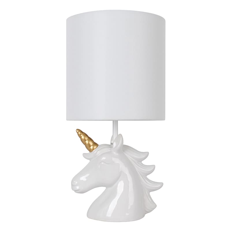 Unicorn Lamp with Shade, 17"
