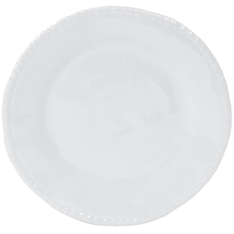 White Melamine Salad Plate with Rope Trim