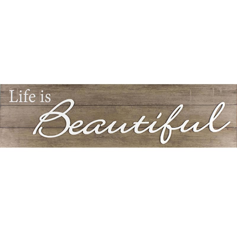 Life Is Beautiful with Lifted Word Wall Sign, 10x36