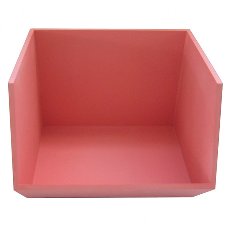 Light Pink Stackable Wood Storage Bin