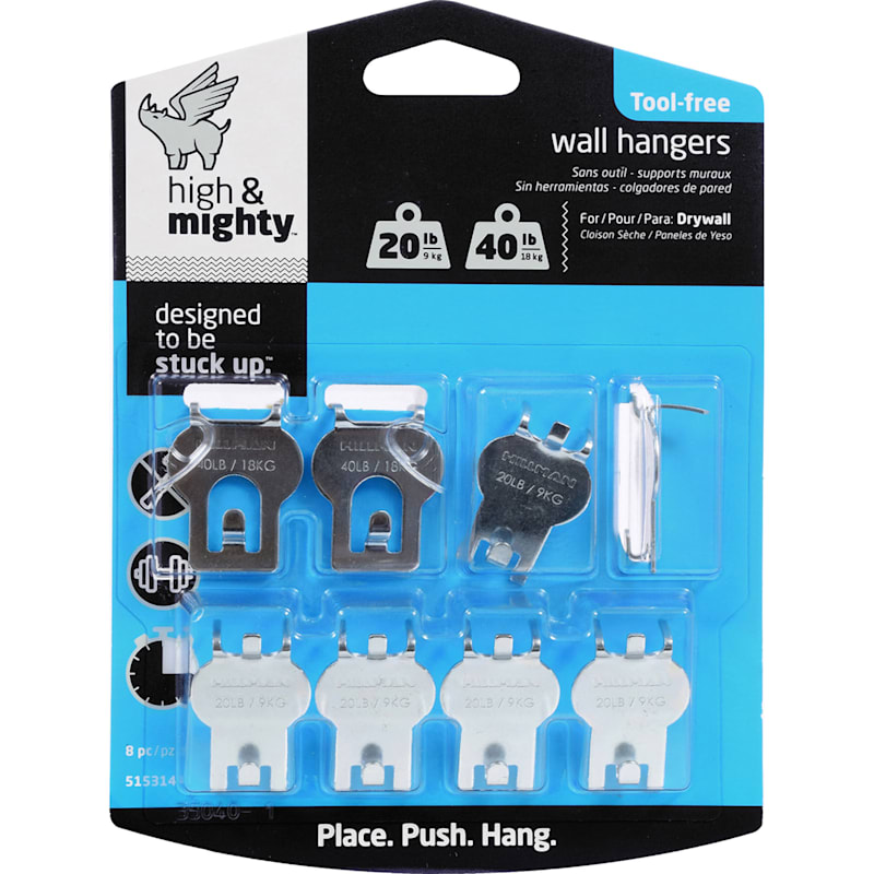 20in. To 40 lb Tool Free Wall Hanging 8 Piece Set